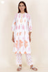 Cambric Cotton Pintucked Kurta In Floral Block Print