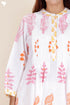 Cambric Cotton Pintucked Kurta In Floral Block Print