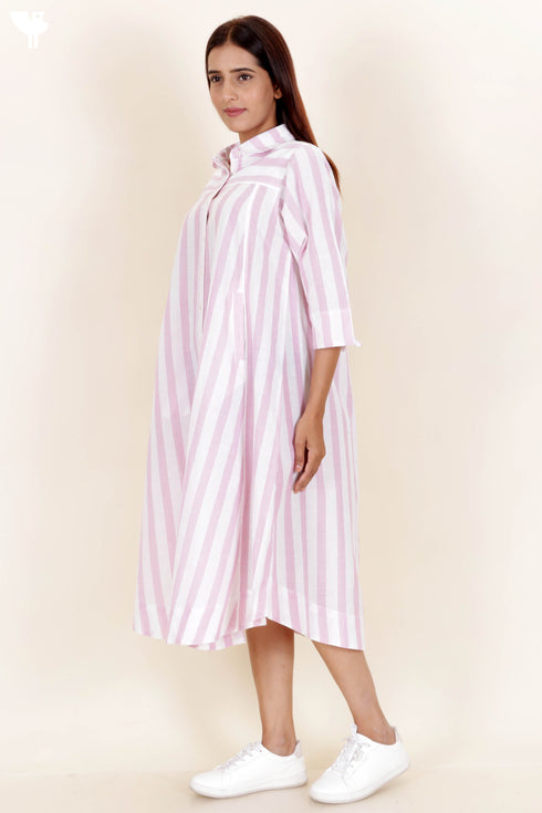 Khaadi Cotton Striped Midi Dress