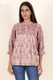 Cambric Cotton Top In Block Print