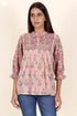 Cambric Cotton Top In Block Print