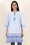Mulmul Cotton Top In Floral Block Print