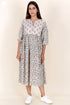 Crepe Cotton Dress In Block Print