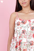 Cambric Cotton Strappy Dress in Floral Print