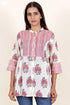 Mulmul Cotton Top In Floral Block Print