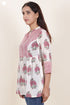 Mulmul Cotton Top In Floral Block Print