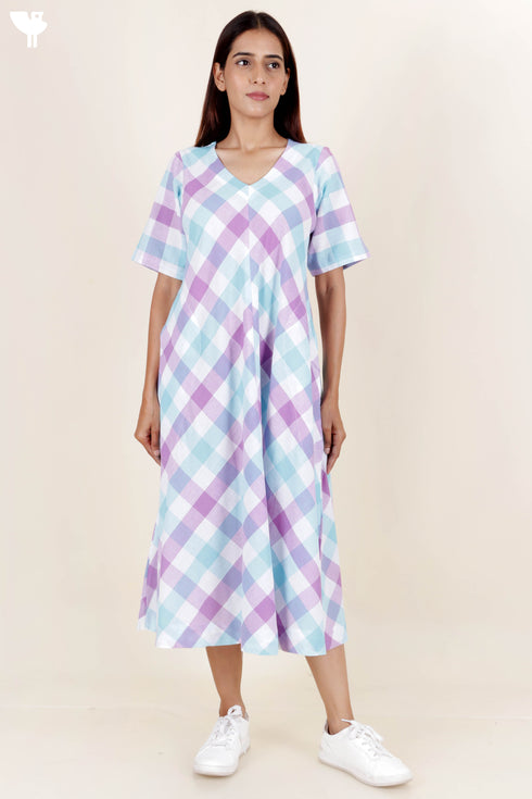 Khaadi Cotton Dress in Checks