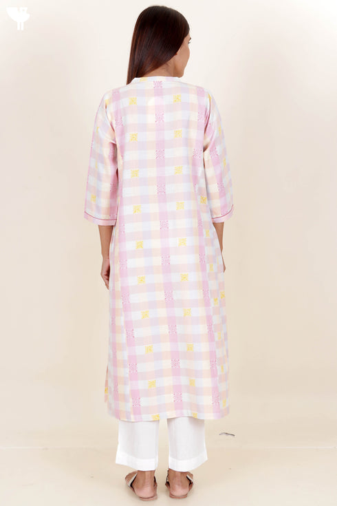 Khaadi Cotton Kurta In Checks