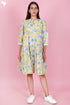Mulmul Cotton Layered Dress In Floral Print
