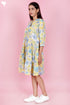 Mulmul Cotton Layered Dress In Floral Print