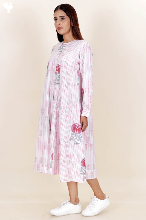 Khaadi Cotton Dress in Floral Block Print