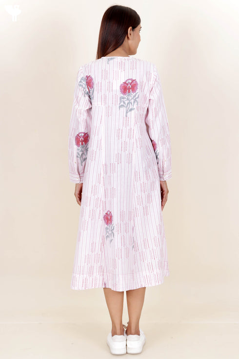 Khaadi Cotton Dress in Floral Block Print
