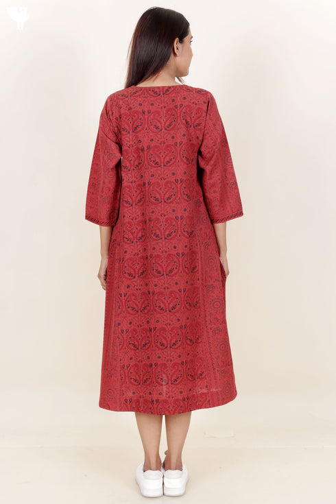 Khaadi Cotton Dress in Paisley Block Print