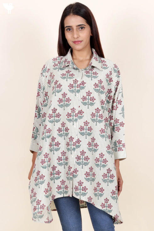 Khaadi Cotton Top In Block Print