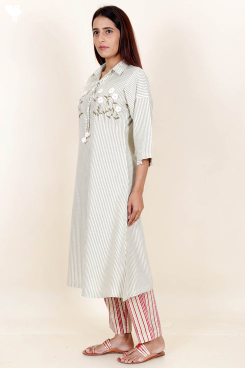 Khaadi Cotton Kurta with Embroidery