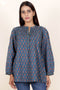 Cambric Cotton Pintuck Top In Block Print