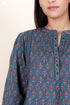 Cambric Cotton Pintuck Top In Block Print