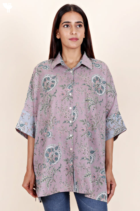 Cambric Cotton Top In Floral Print