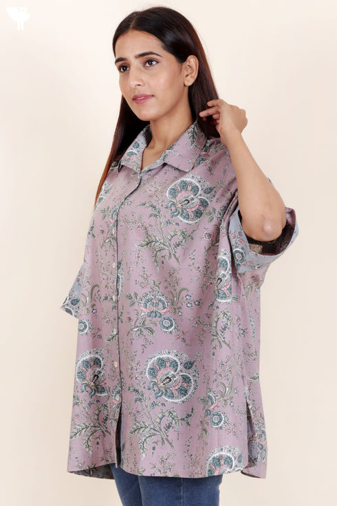 Cambric Cotton Top In Floral Print