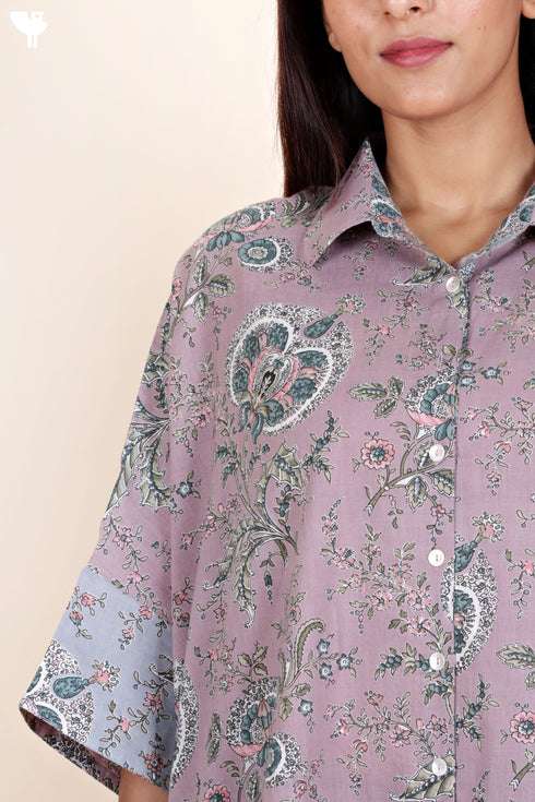 Cambric Cotton Top In Floral Print