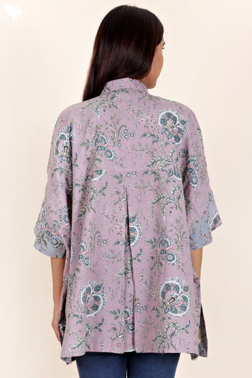 Cambric Cotton Top In Floral Print