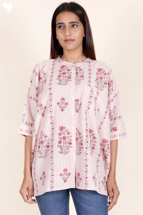 Khaadi Cotton Poncho Top In Block Print