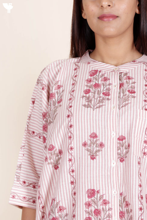 Khaadi Cotton Poncho Top In Block Print