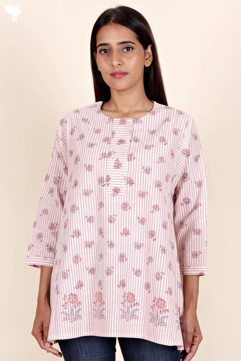 Khaadi Cotton Top In Block Print