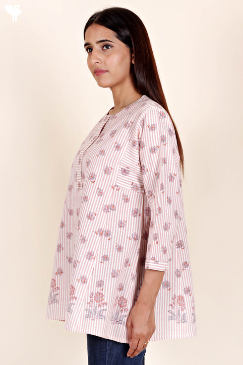 Khaadi Cotton Top In Block Print