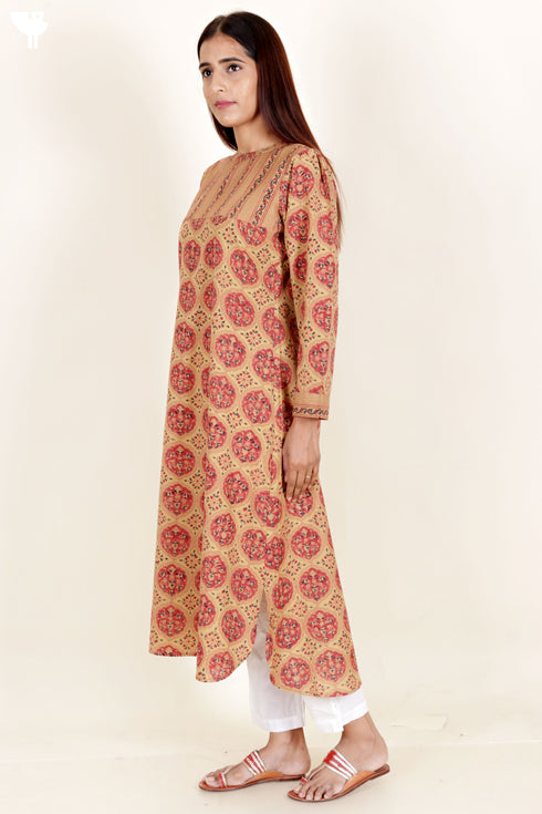 Khaadi Cotton Kurta With Floral Block Print