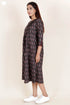 Cambric Cotton Midi Dress In Block Print