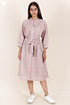 Cotton Broderie Anglaise Shirt Dress In Block Print