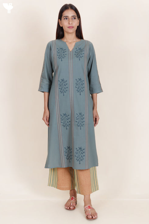 Khaadi Cotton Kurta In Block Print