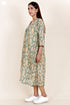 Chanderi Silk Dress With Slip In Floral Block Print