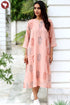 Chanderi Silk Dress With Slip In Floral Block Print