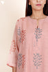 Chanderi Silk Dress With Slip In Floral Block Print