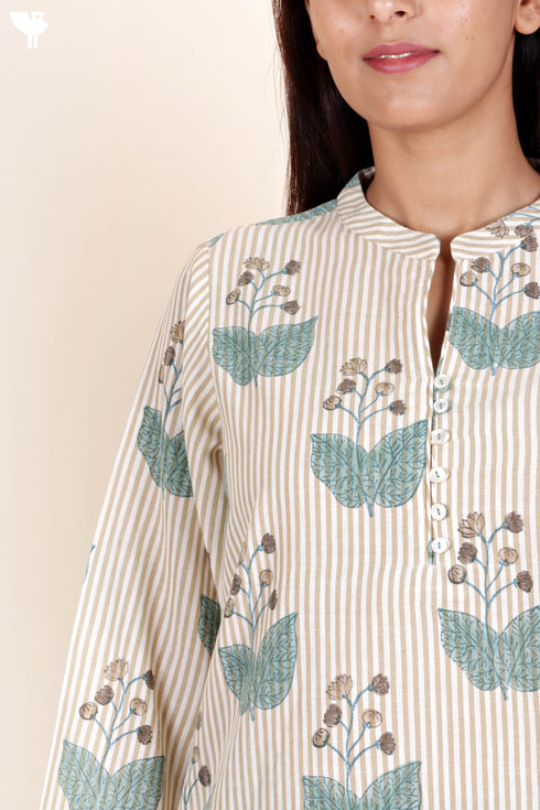 Khaadi Cotton Top In Block Print