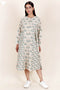 Khaadi Cotton Striped Dress In Block Print