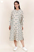 Khaadi Cotton Striped Dress In Block Print