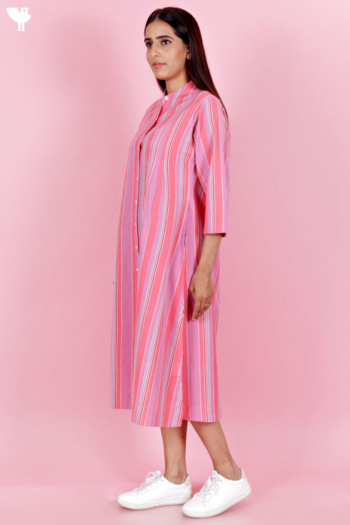 Khaadi Cotton Dress in Stripes