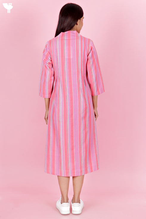 Khaadi Cotton Dress in Stripes
