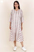 Mulmul Cotton Dress In Block Print