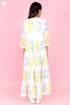 Mulmul Cotton Gathered Dress In Block Print
