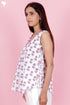 Cambric Cotton Top in Floral Block Print
