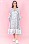 Mulmul Cotton Dress In Floral Block Print