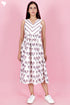 Slub Cotton Sleeveless Dress In Block Print