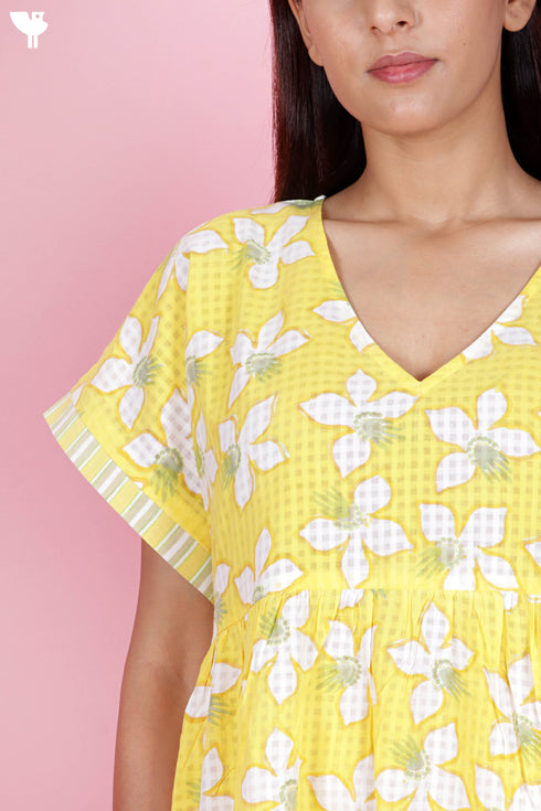 Khaadi Cotton Secret Dress In Floral Block Print