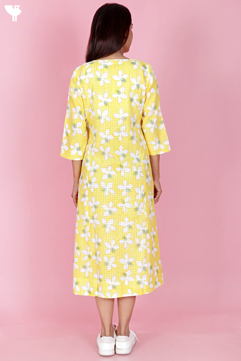 Khaadi Cotton Secret Dress In Floral Block Print