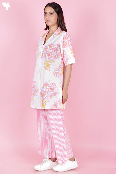Cambric CottonCo-Ord Set in Floral Block Print