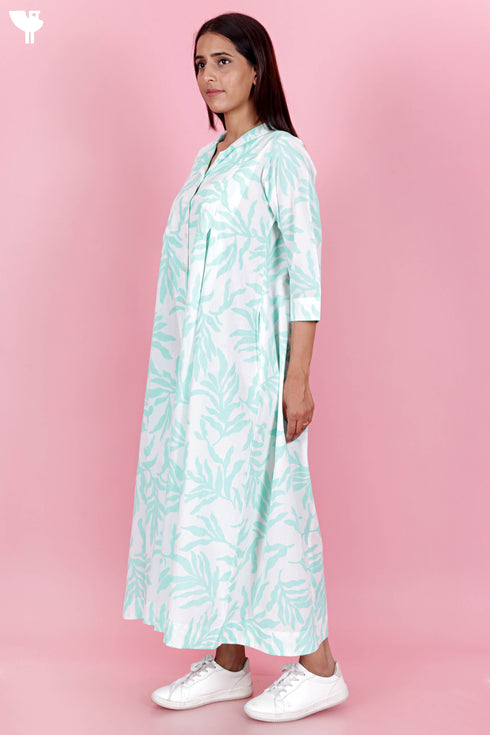 Cambric Cotton Jumpsuit In Block Print